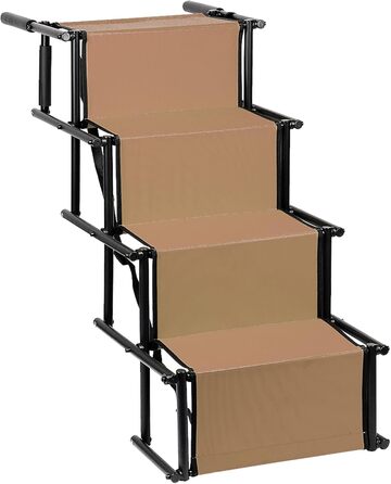 Рампа для собак Homewell - розкладна, до 70 кг, регульована, для маленьких, середніх та великих собак, легка у зберіганні (колір: коричневий)