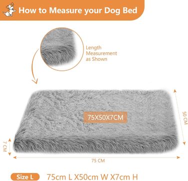 Ортопедичне ліжко для собак Medium, Memory Foam, 75x50x7 см