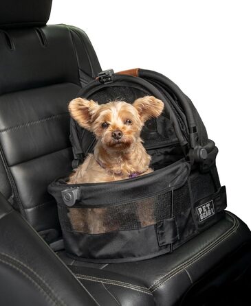 Автокрісло для тварин Pet Gear View 360 Ultra Lite, безпечне кріплення для маленьких собак і котів, кнопковий вхід, 38,1 см, чорне