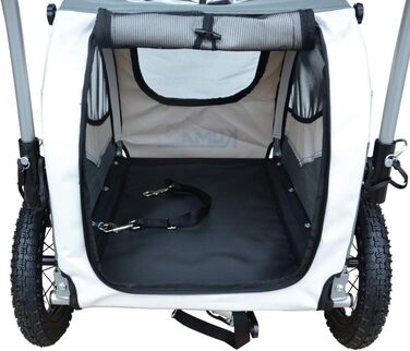 Papilioshop Kuma: візок для собак, причіп для велосипеда, а також переносний лежак для тварин. Легкий та стабільний, ідеальний для прогулянок та транспортування. Сірий колір.