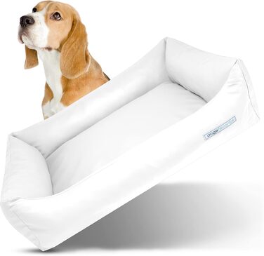 Крісло-лежанка для собак, миюче, преміум-якість, для здоров'я суглобів, міцне, кошик для собак, біле, розмір S, 80 x 60 см