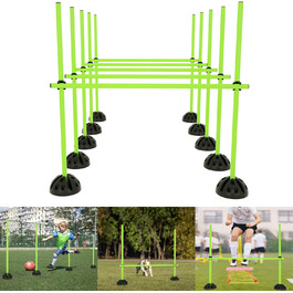 Набір пружинних стрибкових стержнів YRHome для фітнесу та координації - 15 шт., 100 см, з підставками та кліпсами