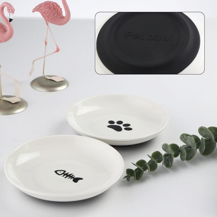Миска для кота, керамічна з неслизьким гумовим дном, діаметр 15 см, для котів та кошенят