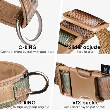 Нашийник для собак Eeyfarog No Pull, антинатяжний, для собак середніх та малих порід, світловідбиваючий, регульований, синій (M, обхват грудей 53–70 см)