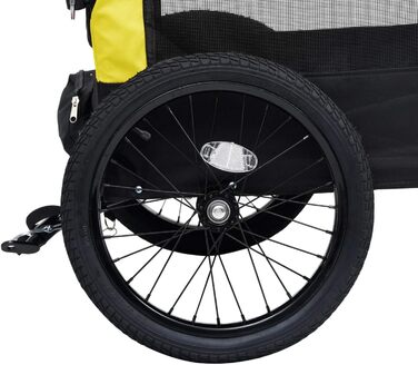 ZEYUAN 2-в-1 Причіп для велосипеда та візок для прогулянок, причіп для собак, велосипедний візок для собак, комфортний візок, причіп для тварин на велосипеді, жовто-чорний