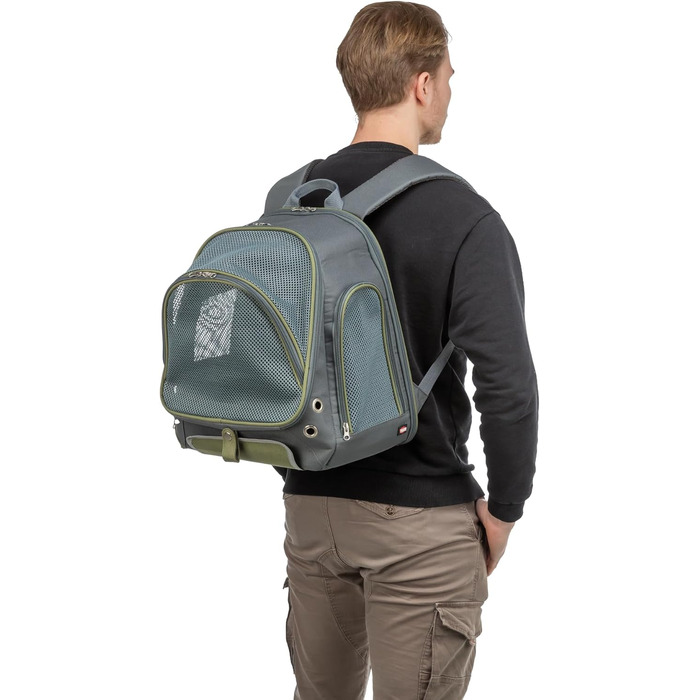 Рюкзак для собак TRIXIE Lyla - для собак до 8 кг, з кишенями, короткою повідком та регульованим плечовим ременем, з дихаючого мешу