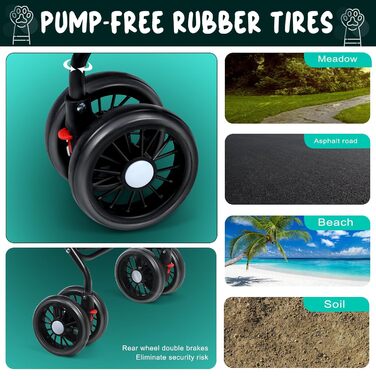 Візок для собак 2 в 1, бугі для собак до 20 кг, 4 пари поворотних коліс на 360°, візок-клітка для собак/кішок/дітей з тримачем для напоїв, складний візок для маленьких/середніх собак і котів чорного кольору