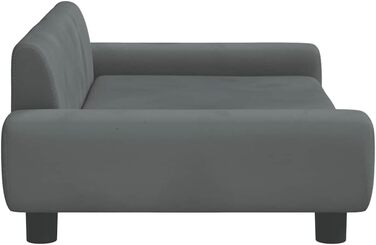 Ліжко для собак і котів vidaXL, м'який велюровий диван, темно-сірий, 100x54x33 см