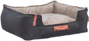 Крісло-лежанка для собак TRIXIE Nordic Föhr, 60x50 см, чорний/пісочний – зручне ліжко для собак великих та малих порід з ручкою для перенесення, м'яке та миється