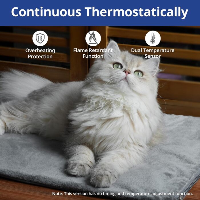 Електричний килимок для кота та собаки NICREW 40x45 см, з захисним кабелем, бежевий, 30 Вт (постійна температура)