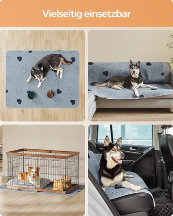 Підстилка для собак Feandrea, 2 шт., 152 x 122 см, сіра, XXL, водонепроникна, супер поглинаюча