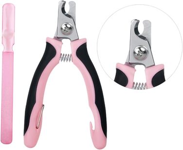 Триммер для когтів домашніх тварин BESPORTBLE: безпечний та зручний інструмент для когтів котів та собак (рожевий)