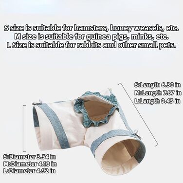 Туннель-притулок для дрібних тварин: кроликів, хом'яків, морських свинок, щурів, їжаків, хорек, шиншил, ящірок, цукрових глютерів (блакитний, маленький), складна конструкція