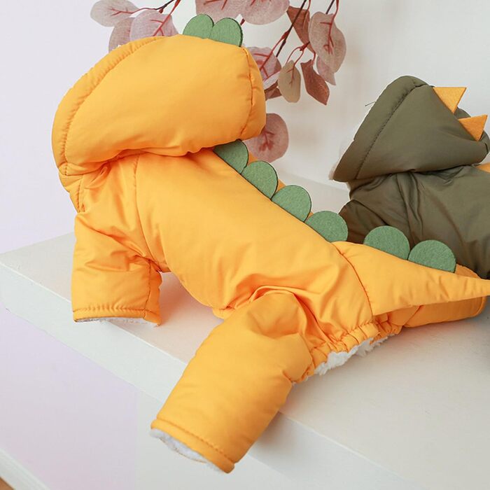 Теплий костюм-худі для собак 'Динозавр', комбінезон, тепла зимова одяг для собак, зелений колір, розмір XL