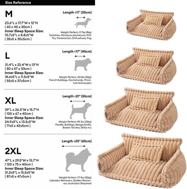 Диван для домашніх тварин, ортопедичний лежак для котів та собак, миючий диван для собак, стійкий до подряпин, нековзний, для великих, середніх та малих собак та котів (1шт, L)