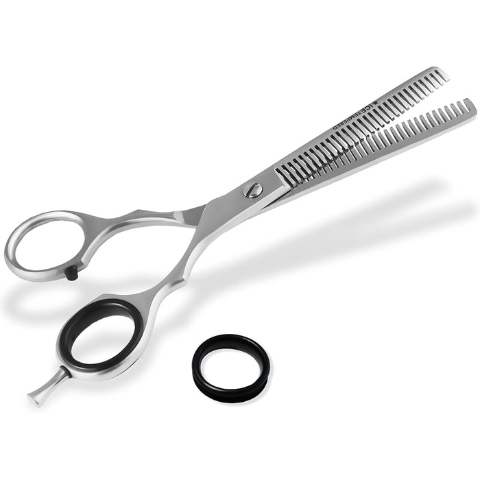 Професійна фризувальна ножиця для волосся з зубчиками (6 дюймів) - для вирівнювання та стрижки, з нержавіючої сталі, блакитна