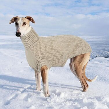 Теплий зимовий пуловер для великих собак, росту до XXX-Large, рожевий (Абрикосовий), для породи Віндхаунд