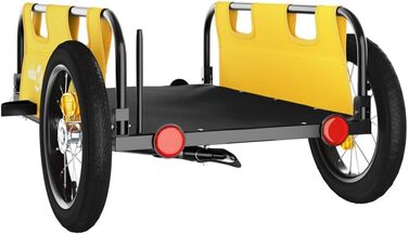 Причіп для собак, причіп-транспортер для домашніх тварин, велосипедний причіп, жовтий, Oxford, для покупок, відпочинку, велопоїздок