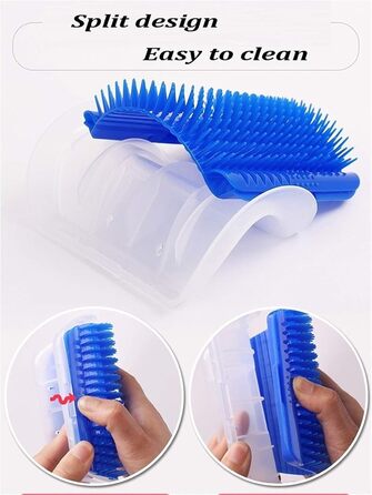 Щітка для котів 2 шт. - масажер для грумінгу, для довгошерстих та короткошерстих котів та собак, блакитний та сірий