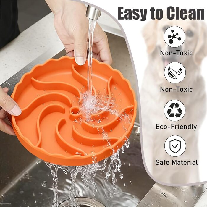 Набір мисок протиковзаючих для собак та котів, силіконові, slow feeder з присосками, неслизькі, легкі в очищенні, для цуценят, маленьких та середніх собак