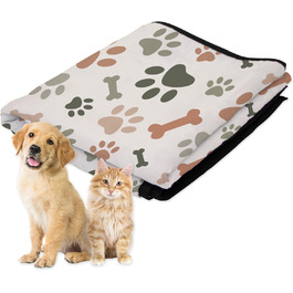 Килимок для тварин для дому та вулиці 127 x 152,4 см, зручний, водонепроникний, для пікніків та подорожей, складаний, зелений/коричневий