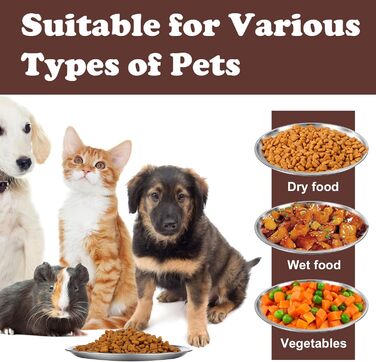 Миска для котів YUXIANLB, нержавіюча сталь, широка, 2 шт.