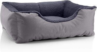 Ліжко для собак BedDog Teddy: м'яке, зручне, знімний чохол, сіре, розмір S, 50 x 35 x 17 см