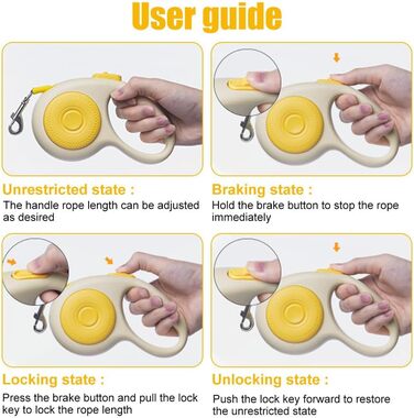 Висувна поводок для собак, 5м, міцний нейлоновий поводок з LED-підсвічуванням, безпечна заплутуванням, висувний поводок для собак маленьких та середніх порід вагою до 50кг