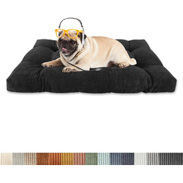 Ортопедичне ліжко для собак 55x30x8 см, чорне, з корду, для маленьких та середніх собак