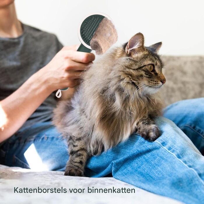 Гладка щітка для вичісування шерсті цуценят та котів з функцією розплутування, для довгошерстих тварин, підходить для вичісування овочевої каші