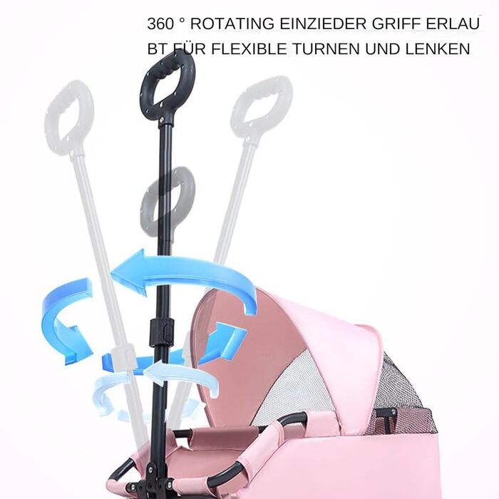 Транспортний візок для собак, маленький візок-будка, складаний з ременем безпеки, сірий, легкий, для собак до 7 кг, для перевезення, прогулянок на вулиці