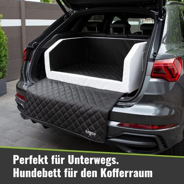 Захист для багажника автомобіля для собак з захистом краю багажника, з кишенею, знімний килимок для багажника, захист від води, переноска для собак, 100x80x38 см, білий/чорний