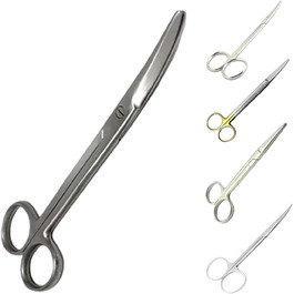 Хірургічні ножиці для перев'язки - 17 см, вигнуті, тупі кінці, з нержавіючої сталі (Mayo)