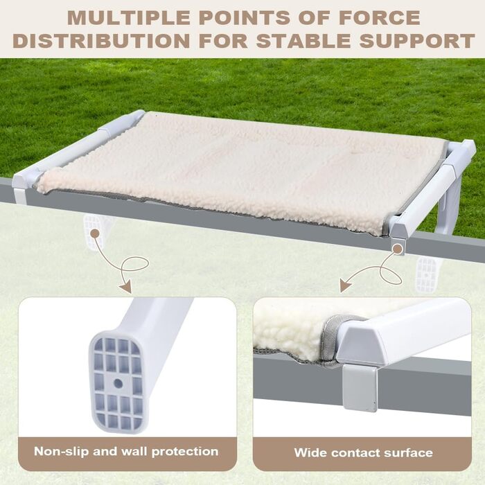 Крісло-гамак для котів на вікно, 68x34.5 см. Гамак для котів, ліжко для котів, гамак для котів на підвіс, зручне місце для відпочинку для великих котів до 25 кг