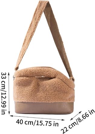 Транспортна сумка для котів та собак Yiohejy - тепла, водонепроникна, з ременем безпеки, для малих та середніх порід, коричнева