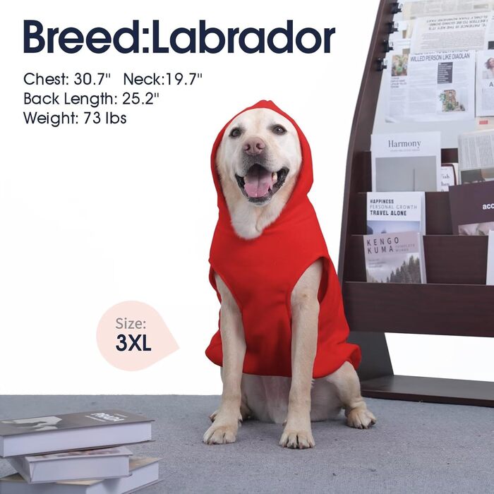 Світшот для собак IECOii з капюшоном, теплий флісовий светр для собак середнього розміру, зелений/червоний (XL)