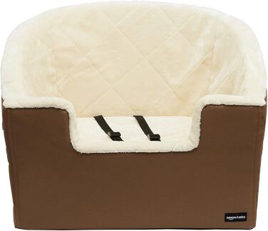 Підвищений автокрісло для тварин Amazon Basics, велике, 45,7 x 55,8 x 40,6 см (світло-коричневе)