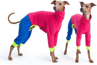 Легкий італійський пуловер для грейхаундів, одяг для віппетов з ніжками, вітрозахисний ролкраг для собак, флісовий комплект для грейхаундів, Lurcher (рожевий, 4XL) 4XL рожевий