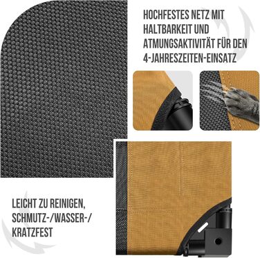 OneTigris лежанка для собак, піднята лежанка 130x91 см, висота 23 см, проста збірка, дихаюча, довговічна, легко миється, підходить для дому, двору, вулиці - коричнева L