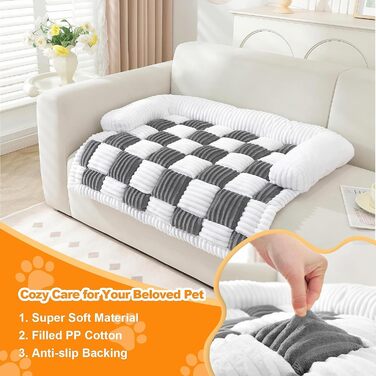 Чохли для дивану LiveGo для домашніх тварин, м'який килимок для собак, захист меблів від шерсті, 75x75x13 см, блакитно-сірий