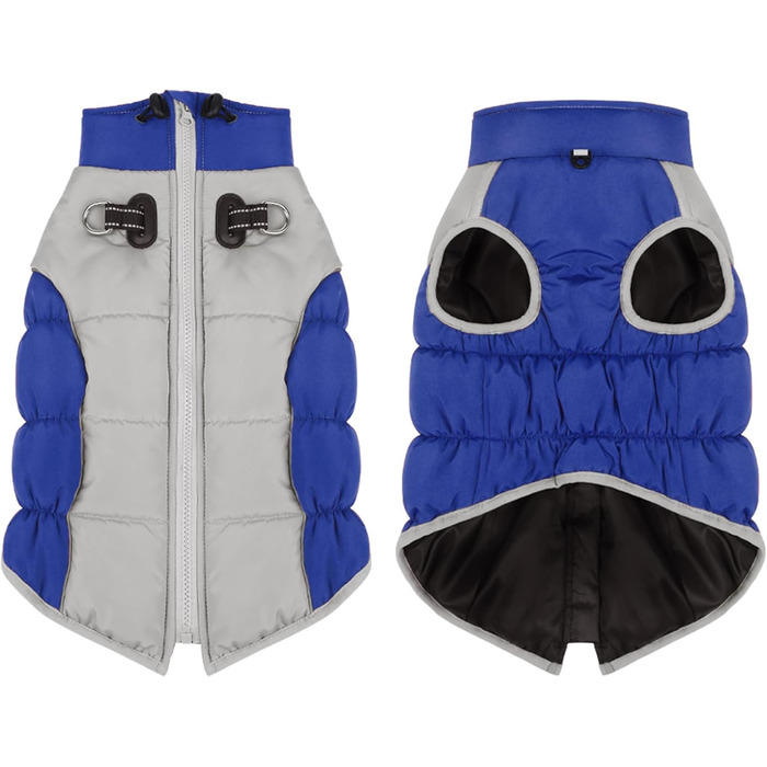 Тепла куртка для собак Aiboria на зиму, без рукавів, водонепроникна, для сноубордингу, з нагрудником (синій, XL)