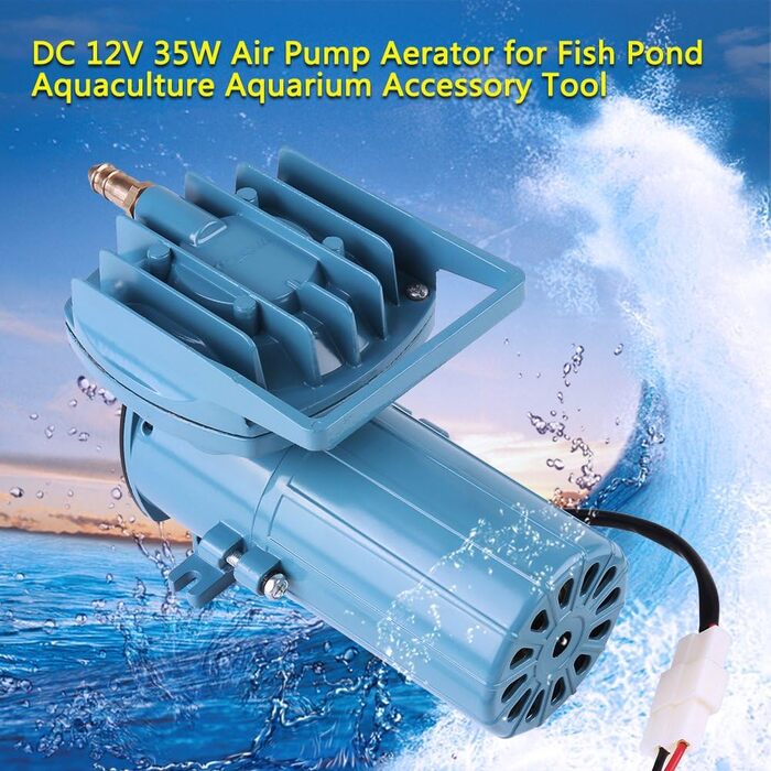 Акваріумний повітряний насос DC 12V 35W для гідропоніки та акваріума, мікропухирці, аератор для води