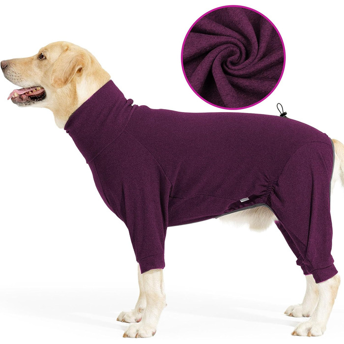 Теплий зимовий теплий флісовий одяг для собак Lianzimau, бордовий колір, розмір XXXL