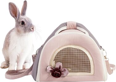 Транспортна сумка для маленьких тварин: переноска для собак, котів, шиншил | Переноска для хом'яків, кроликів, морських свинок, аксесуари для подорожей, рожева