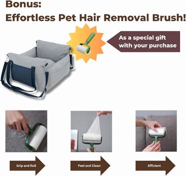 Автокрісло для собак - переноска для маленьких собак до 11,3 кг, водовідштовхувальне, з ременем безпеки, сірого кольору