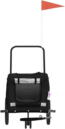 Причіп для велосипеда для собак, чорний, Oxford-Gewebe та залізо, LH89839