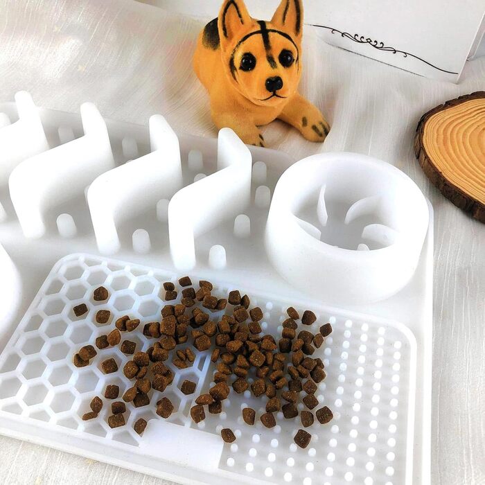 Мапа для повільного годування собак та котів: неслизька підставка для ласощів, що заспокоює, велика, з присосками, блакитна