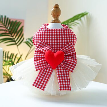 Сукня-тьюль для котів, мереживна, на весілля, для дівчаток, червона, розмір Small