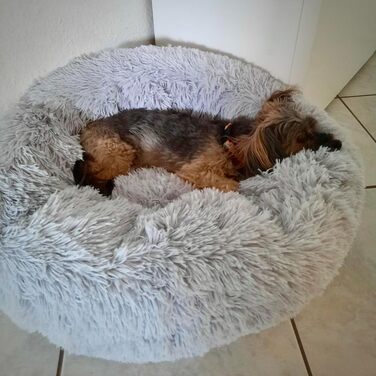 Вовчий ліжко Wolke 7 - Оригінальне м'яке собаче ліжко-кошик, можна прати (60 см, світло-сірий)