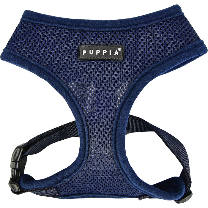 Нашийник для собак Puppia, XL, Navy Blue (темно-синій) - м'який, для малих та середніх порід, також для цуценят, анти-pull